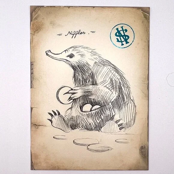 MinaLima Mystery Postcard Harry Potter Fantastic Beasts Newt Scamander Niffler - Picture 2 of 4